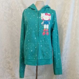 Sanrio Turquoise Hello Kitty Zip-up Hoodie